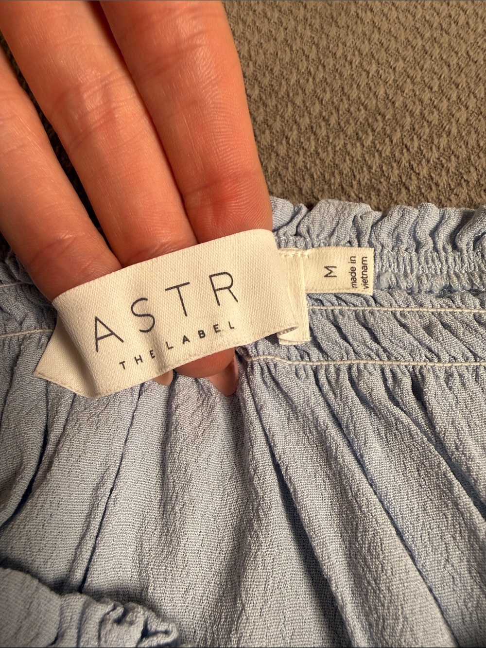 ASTR Light Blue Off-Shoulder Ruffle Blouse - Picture 3 of 6